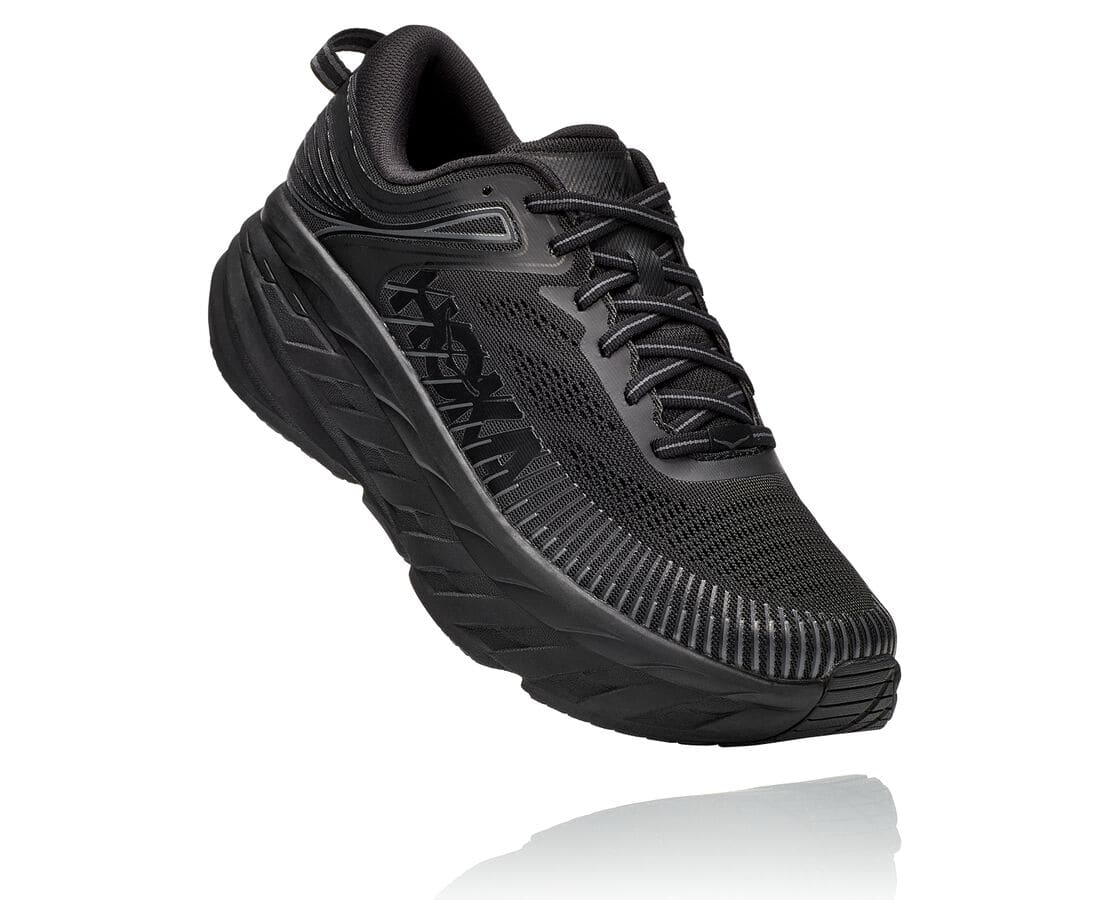 Pantofi De Mers Hoka One One Bondi 7 Barbati - Negrii | Romania QSVT60158